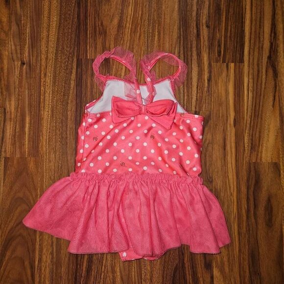 5 For $25 Disney Baby Pink Polkadot Tutu Minnie Mouse Swimsuit Size 18-24M - Picture 4 of 4